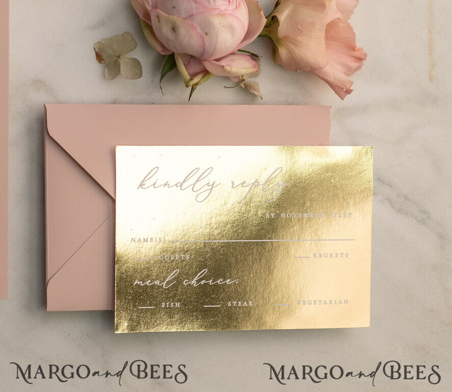 WEDDING INVITATIONS gold / rose gold / silver / glitter Luxury Blush Pink Wedding Invites, Glamour Gold Foil Wedding Invitations, Elegant Floral Wedding Invitation Suite, Romantic Golden Shine Wedding Cards