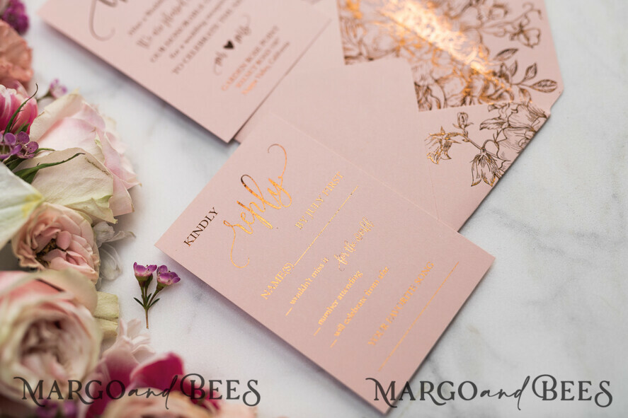 HOCHZEITS EINLADUNGEN Gold / Roségold / Silber / Glitzer Luxus Pergament Goldfolien Hochzeitskarten, elegante Blush-Pink Hochzeitskarten-Suite, Glamour Hochzeitskarten, goldenes Glanz Hochzeitskarten-Suite