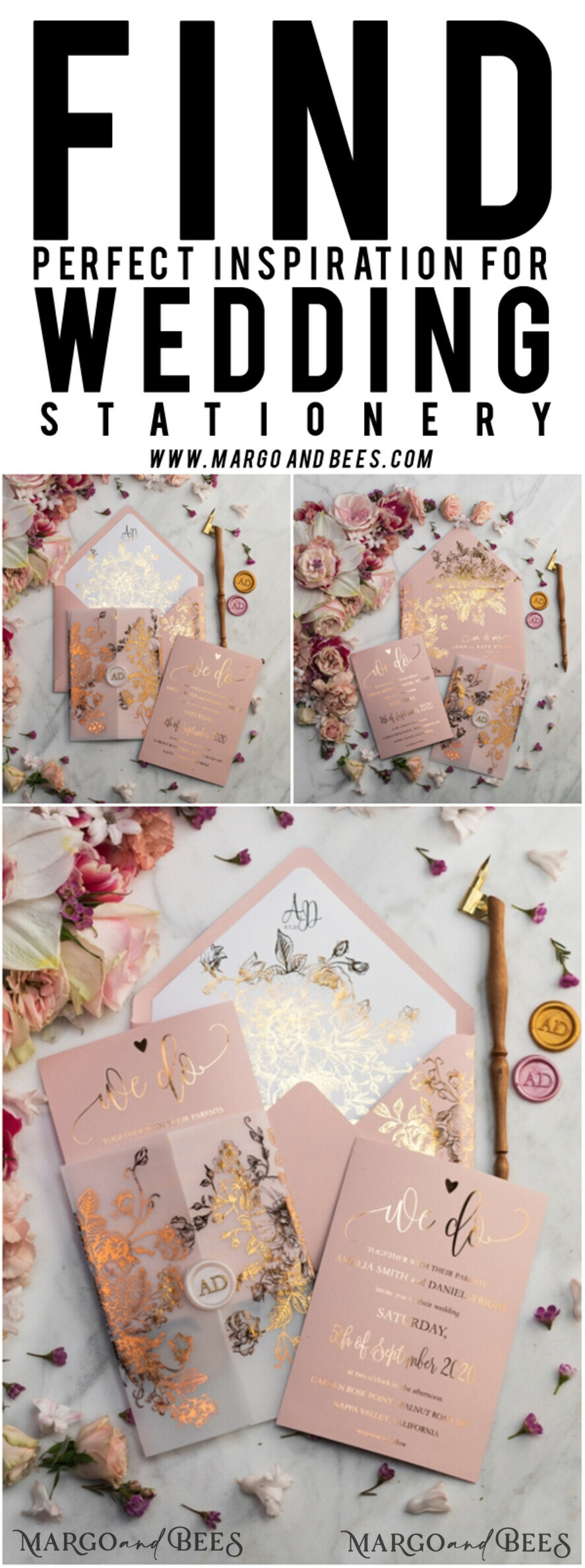 HOCHZEITS EINLADUNGEN Gold / Roségold / Silber / Glitzer Luxus Pergament Goldfolien Hochzeitskarten, elegante Blush-Pink Hochzeitskarten-Suite, Glamour Hochzeitskarten, goldenes Glanz Hochzeitskarten-Suite