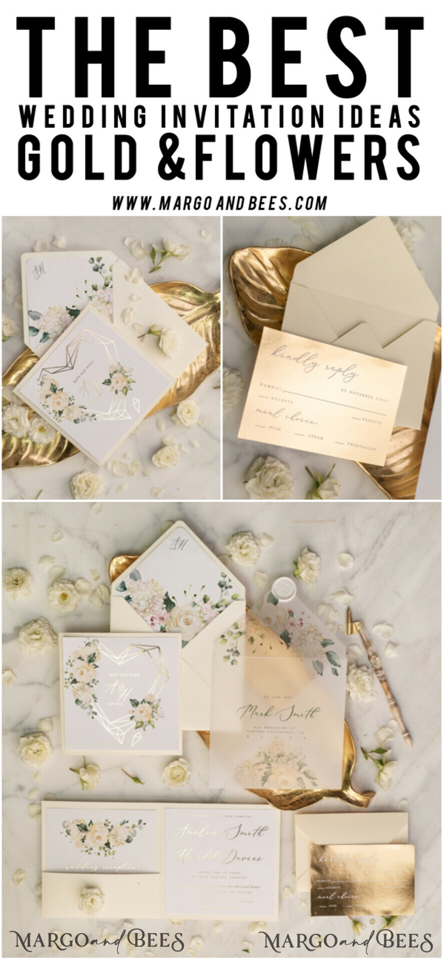 WEDDING INVITATIONS gold / rose gold / silver / glitter Luxury Gold Foil Wedding Invites, Glamour Golden Shine Wedding Invitations, Elegant Nude Pocketfold Wedding Cards, Bespoke Geometric Wedding Invitation Suite
