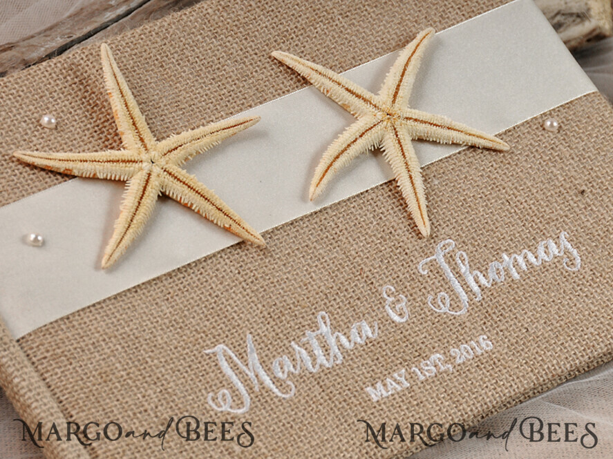 Wedding guestbook for polaroids, Beach Instant Photo Book Destination Burlap Instax Wedding Photo Guestbook