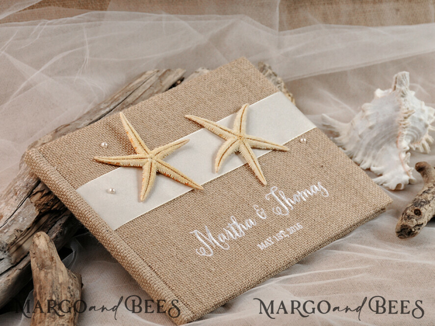 Wedding guestbook for polaroids, Beach Instant Photo Book Destination Burlap Instax Wedding Photo Guestbook