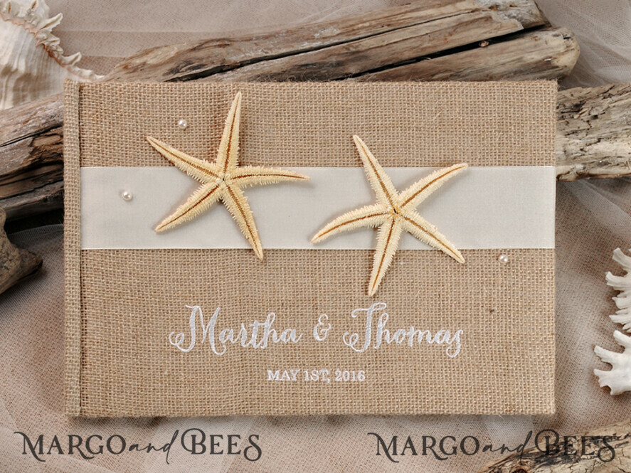 Wedding guestbook for polaroids, Beach Instant Photo Book Destination Burlap Instax Wedding Photo Guestbook