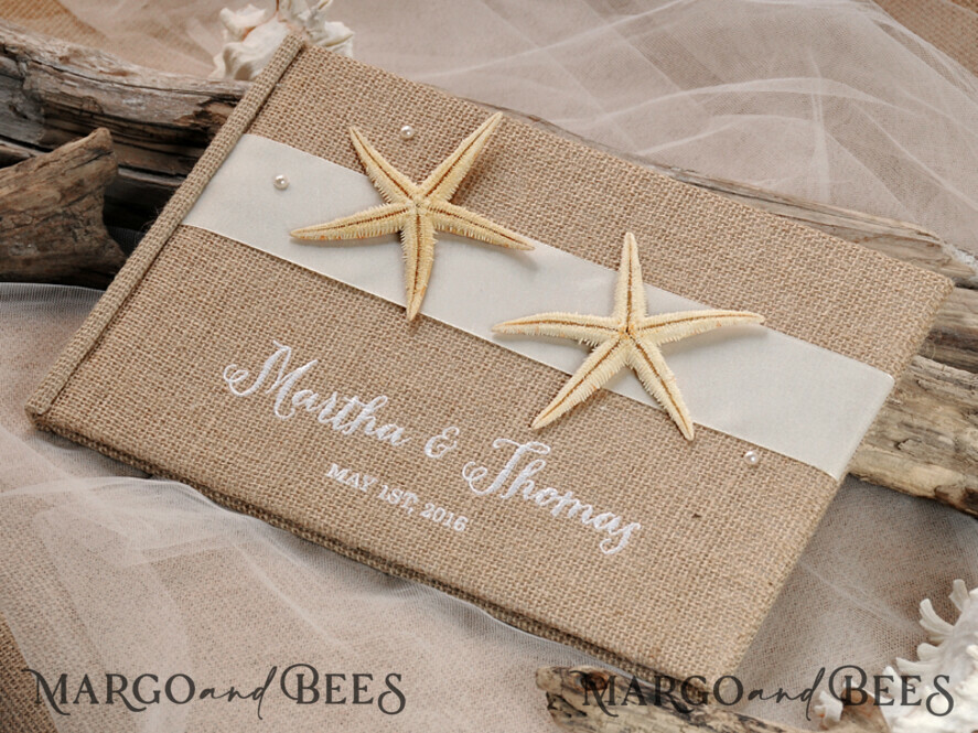 Wedding guestbook for polaroids, Beach Instant Photo Book Destination Burlap Instax Wedding Photo Guestbook