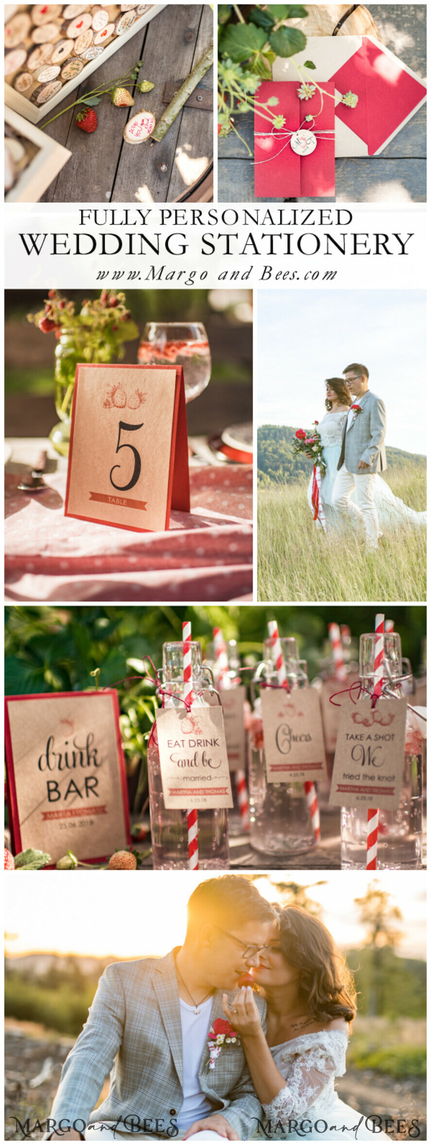 TABLE DECOR SIGNS Wood Eco Rustic Table numbers Rustic Brown and Red Wedding Table Numbers, Barn Wedding Table Cards, Eco Romantic Personalized Cards, Strawberry Wedding Table Décor, Simple Rustic Table Cards