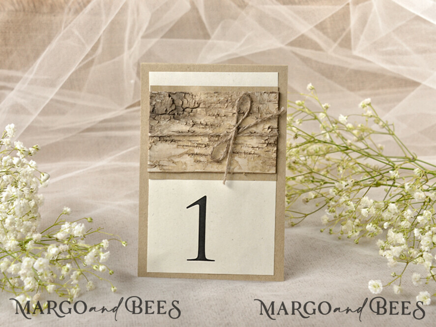 TISCHDEKORATIONSCHILDER Holz Eco Rustikale Tischnummern Rustikale Hochzeitstischnummern mit Jute-Schnur und Holzdekoration, Scheunenhochzeit Tischkarten, Holz Eco romantische personalisierte Karten, einfache ecru rustikale Karten
