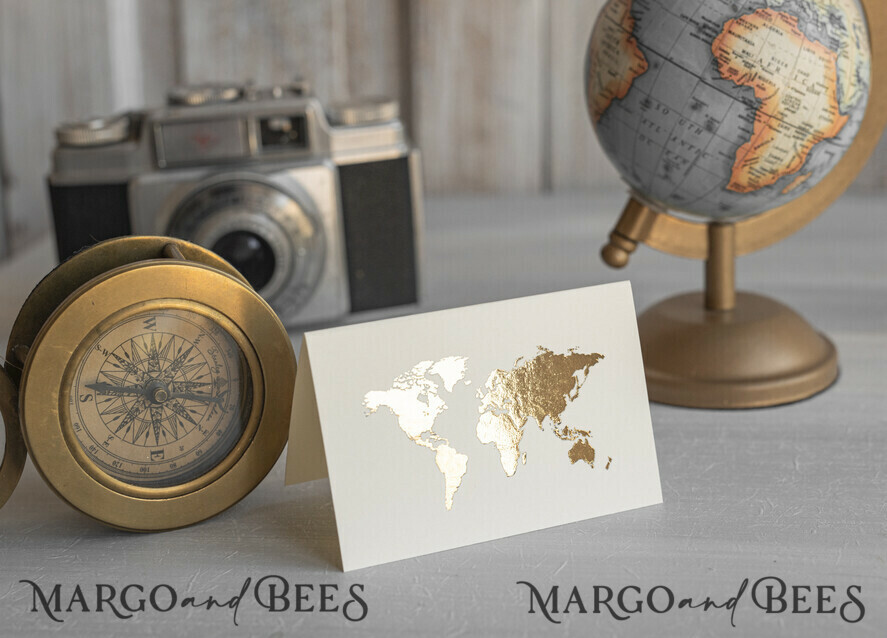 PLACE CARDS / TABLE CARDS Beach/marine/ Destionation Wedding Theme Travel Passport Gold Foil Wedding Place Cards, Wedding Escort Card, Elegant Destination place cards, Personalized wedding decoration