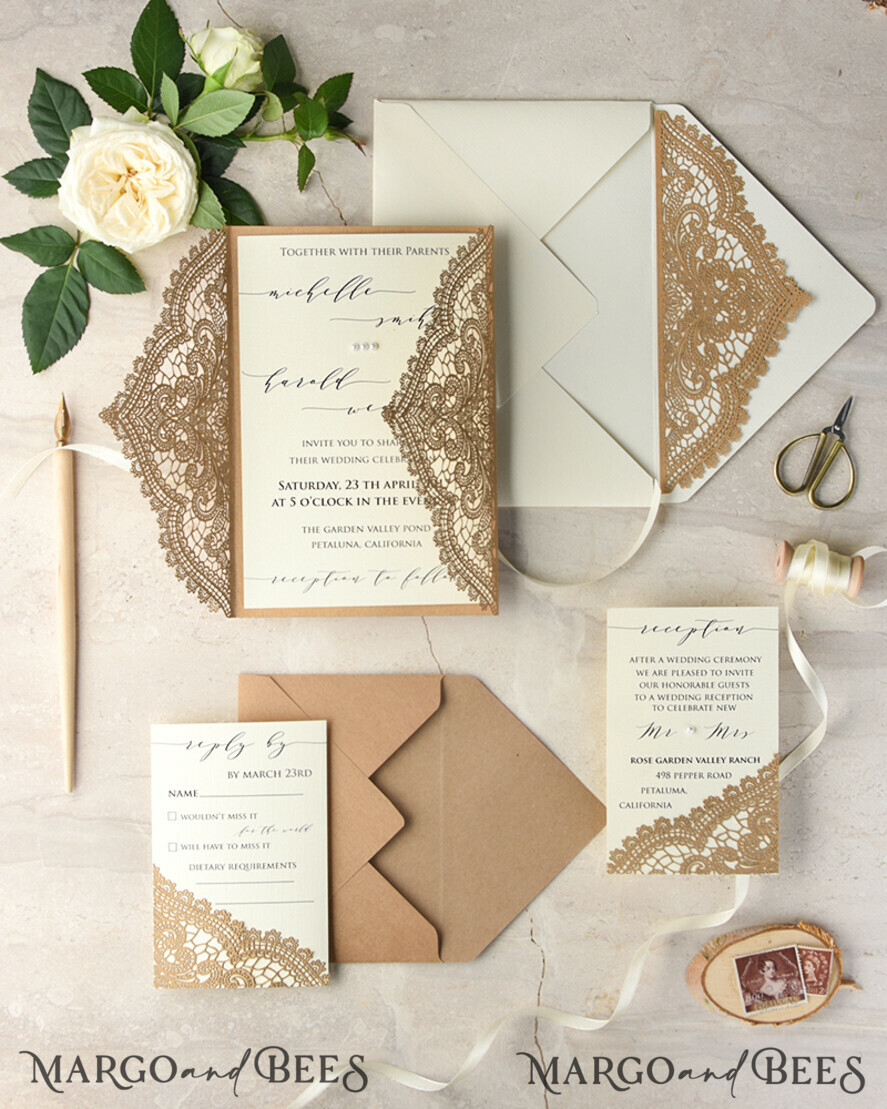 WEDDING INVITATIONS lasercut / engraved/ embossed Modern Wedding invitations modern laser invites