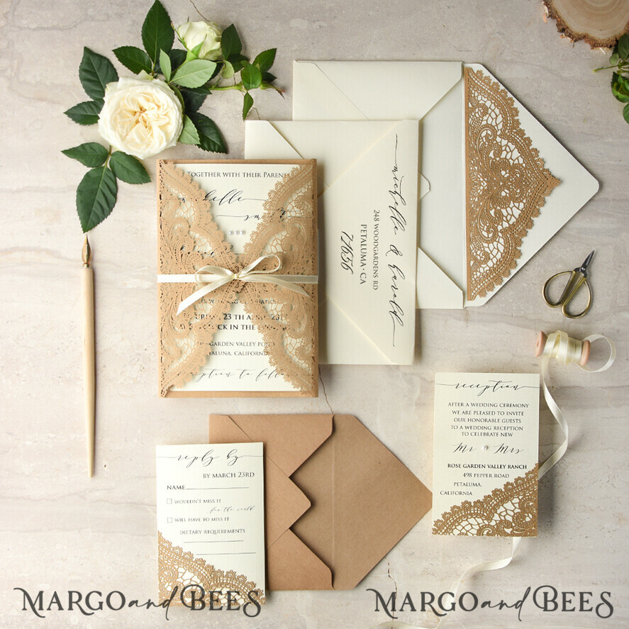 WEDDING INVITATIONS lasercut / engraved/ embossed Modern Wedding invitations modern laser invites