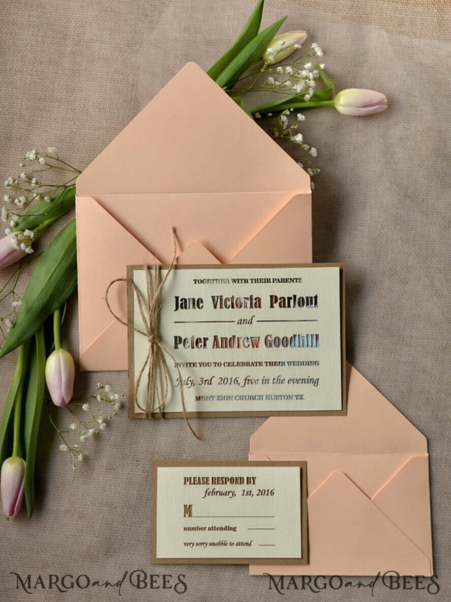 WEDDING INVITATIONS lasercut / engraved/ embossed Personalised wedding invitation engraved stationery