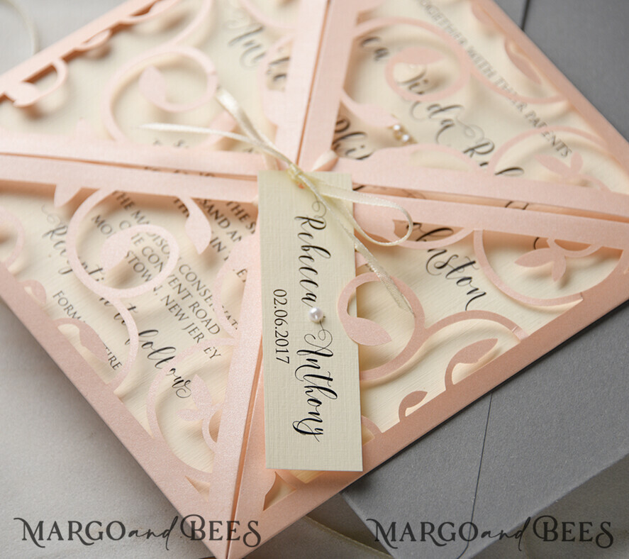 WEDDING INVITATIONS lasercut / engraved/ embossed Modern Wedding invitations laser cut lace invites