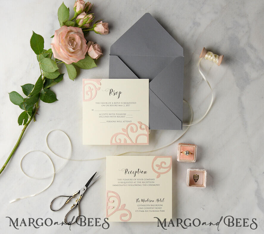 WEDDING INVITATIONS lasercut / engraved/ embossed Modern Wedding invitations laser cut lace invites