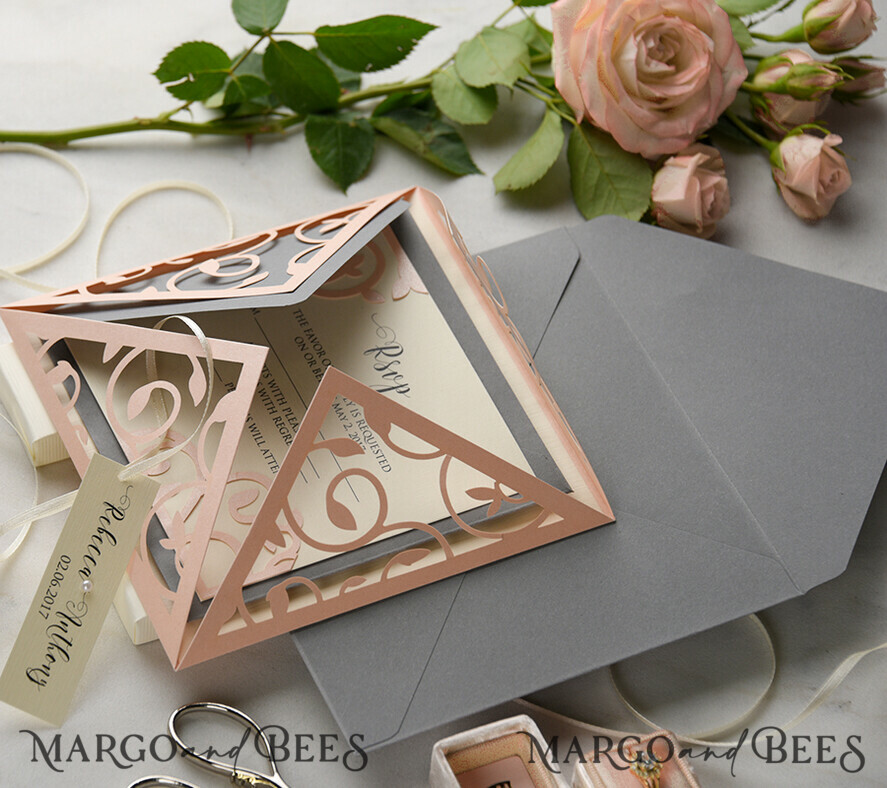 WEDDING INVITATIONS lasercut / engraved/ embossed Modern Wedding invitations laser cut lace invites