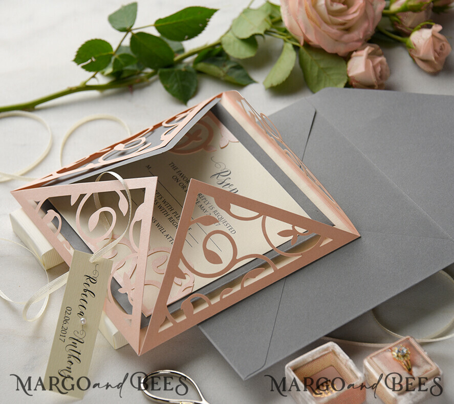 WEDDING INVITATIONS lasercut / engraved/ embossed Modern Wedding invitations laser cut lace invites