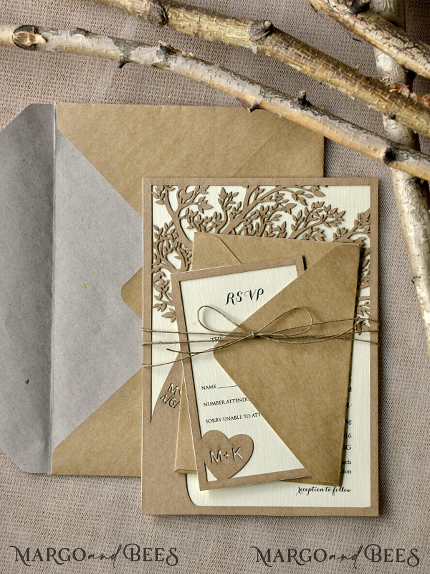 WEDDING INVITATIONS lasercut / engraved/ embossed Personalised wedding invitation engraved stationery