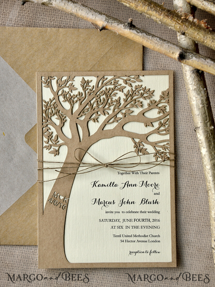 WEDDING INVITATIONS lasercut / engraved/ embossed Personalised wedding invitation engraved stationery
