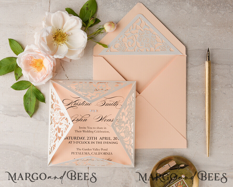 WEDDING INVITATIONS lasercut / engraved/ embossed Print wedding invitations luxury laser cut stationery