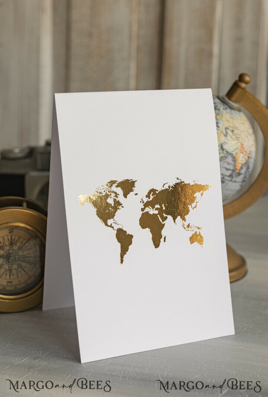 TABLE DECOR SIGNS Beach/marine/ Destionation Wedding Theme Gold Travel Passport Wedding Table Number – Luxury Tent Card, ivory wedding stationery, tent table numbers