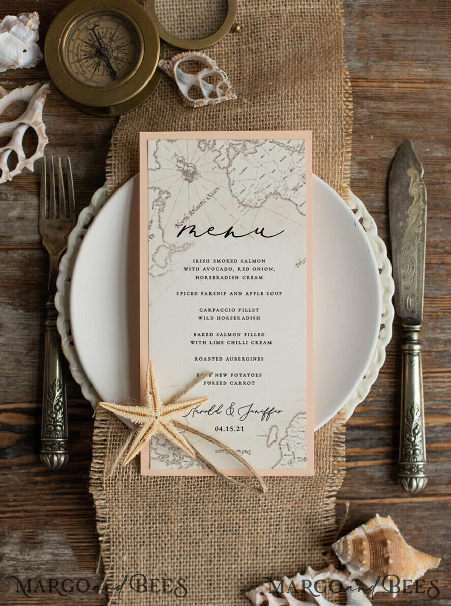 MENU & PROGRAMS beach Wedding stationery program travel destination wedding