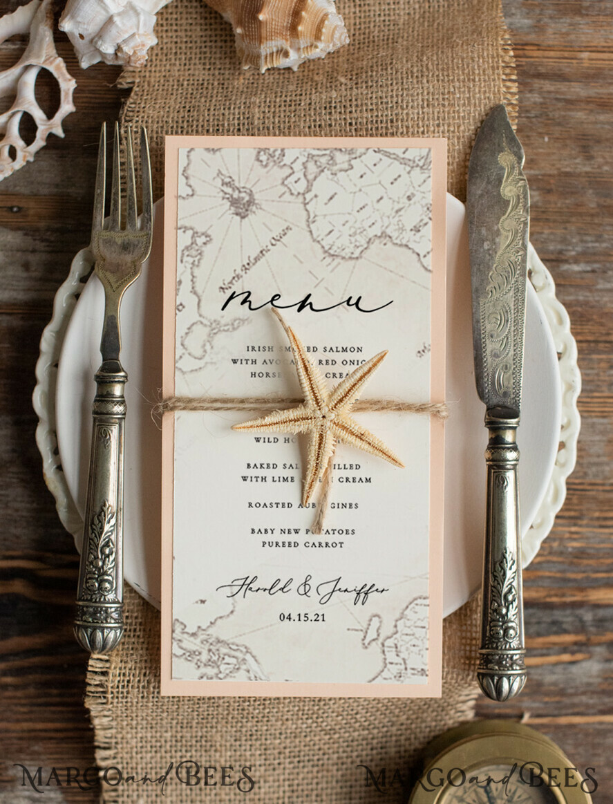 MENU & PROGRAMS beach Wedding stationery program travel destination wedding