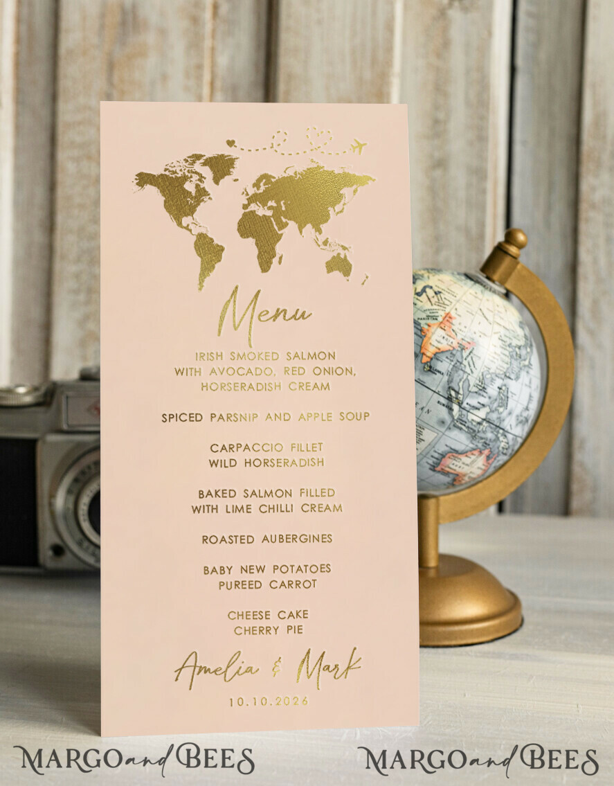 MENÜ & PROGRAMME
Strand Reise-Pass Goldfolie Hochzeitsmenü, Hochzeitsprogramm Abendessen, Elegantes Destination-Menü, Personalisierte Hochzeitsdekoration