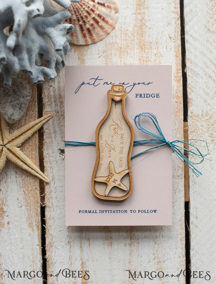 SAVE THE DATES beach travel magnets Personalised Beach Save the Date Magnets and Card, Travel Dusty Blue Wedding Save The Dates , Wedding Destination Save The Date Cards