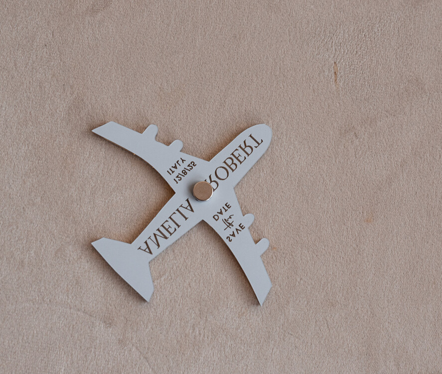 SAVE THE DATES beach travel magnets Terracotta golden airplane magnet Save The Date Cards boardingpass travel airplane save the dates destination wedding magnets