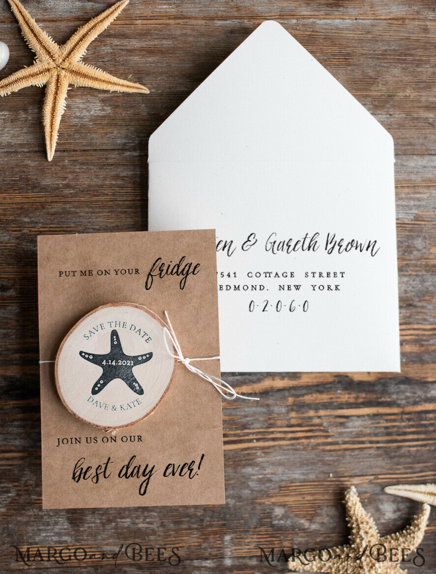 SAVE THE DATES beach travel magnets Personalised Beach Save the Date Magnets and Card, Travel Wedding Save The Dates , Wedding Destination Save The Date Cards