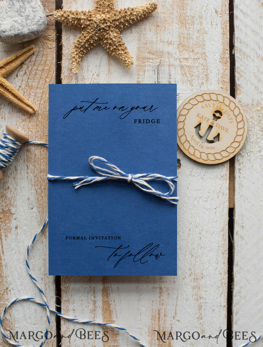 SAVE THE DATES beach travel magnets Personalised Beach Save the Date Magnets and Card, Travel Navy Wedding Save The Dates , Wedding Destination Save The Date Cards