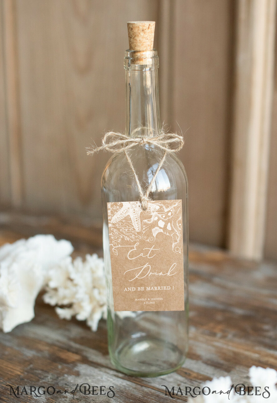 DRINKS LABELS BEACH Wedding drink labels beach destination theme