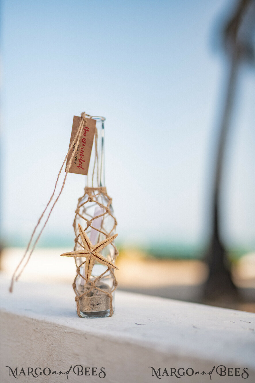 BEACH Destination Beach Wedding stationery drink label