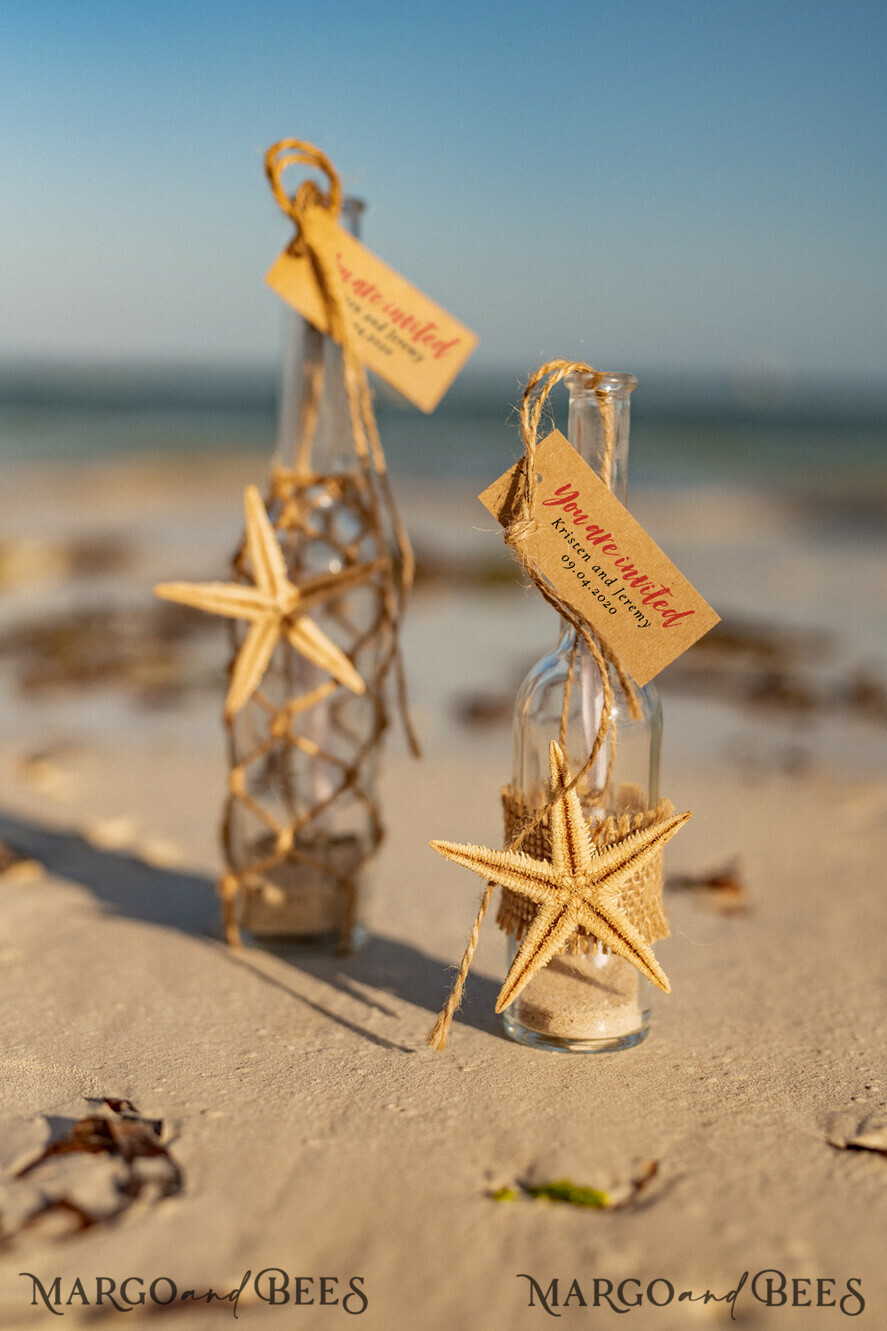 BEACH Destination Beach Wedding stationery drink label