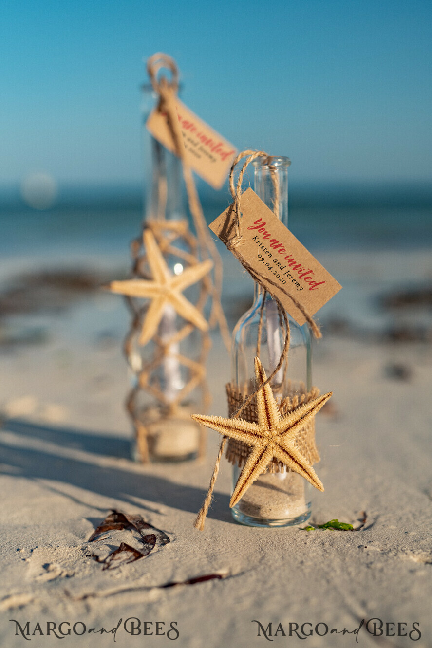 BEACH Destination Beach Wedding stationery drink label