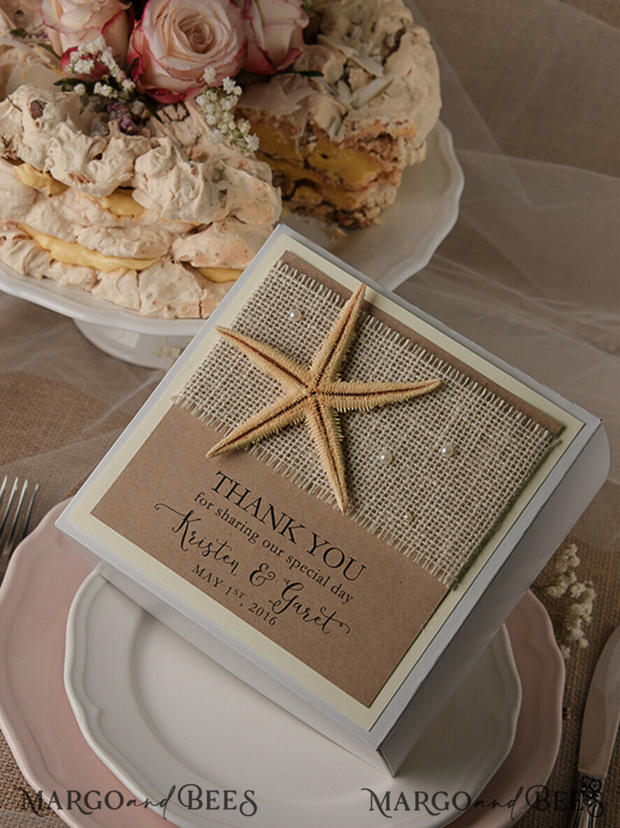 beach wedding cake box