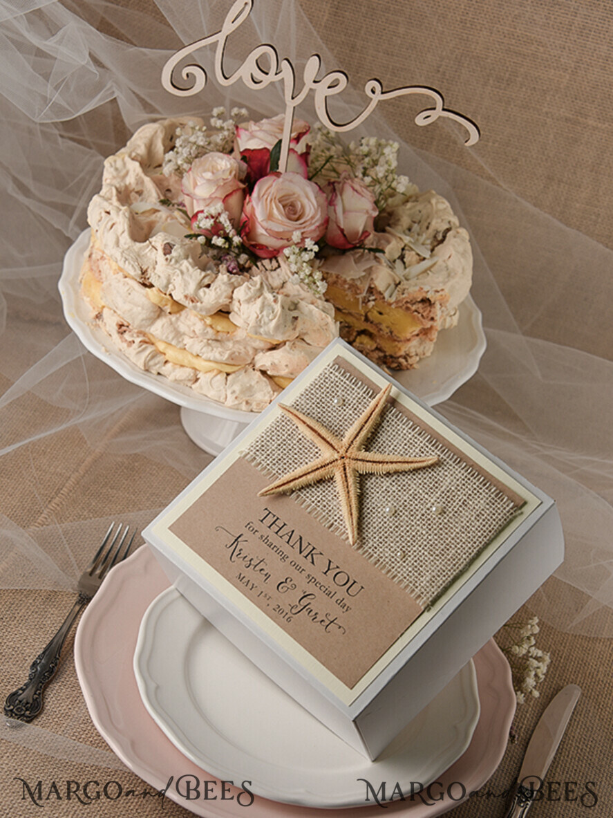 beach wedding cake box