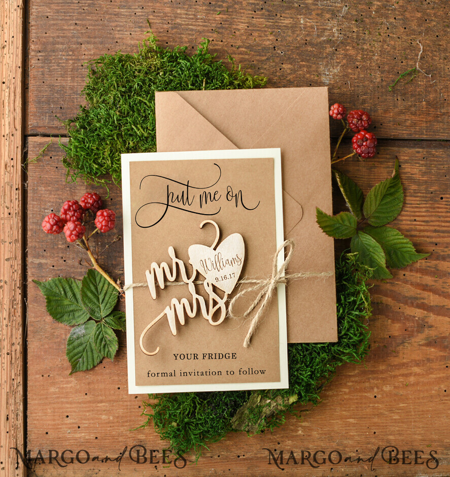 SAVE THE DATES rustic boho magnets Save the date cheap card, modern magnet