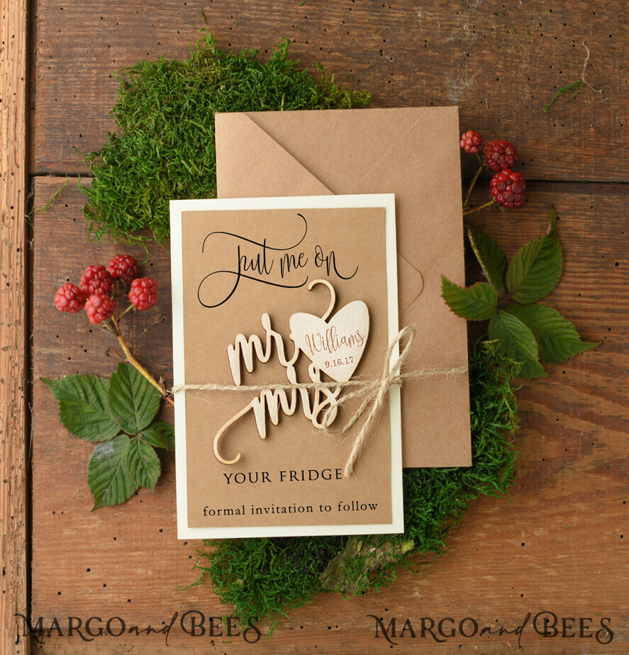 SAVE THE DATES rustic boho magnets Save the date cheap card, modern magnet