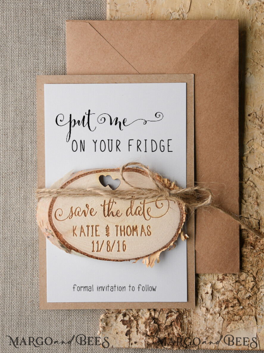 SAVE THE DATES rustic boho magnets Personalised Save the Date, Personalised Fridge Magnets