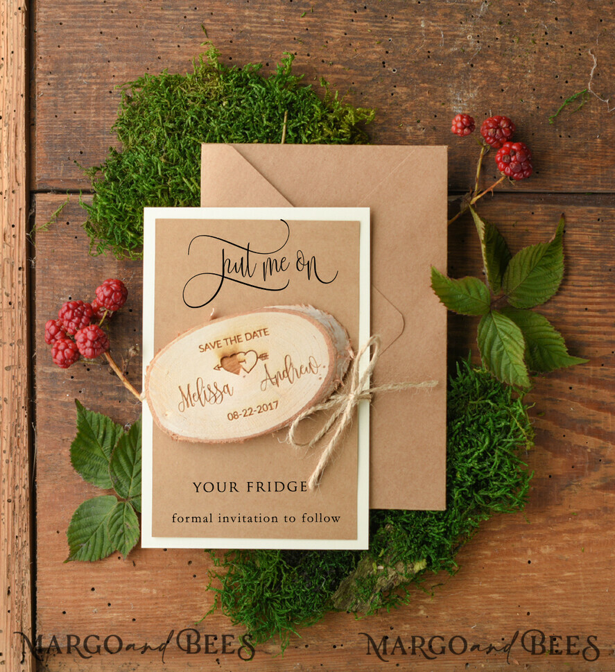 SAVE THE DATES rustic boho magnets Beautiful Save the Date card, Personalised Fridge Magnets