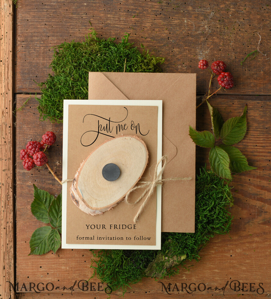 SAVE THE DATES rustic boho magnets Beautiful Save the Date card, Personalised Fridge Magnets
