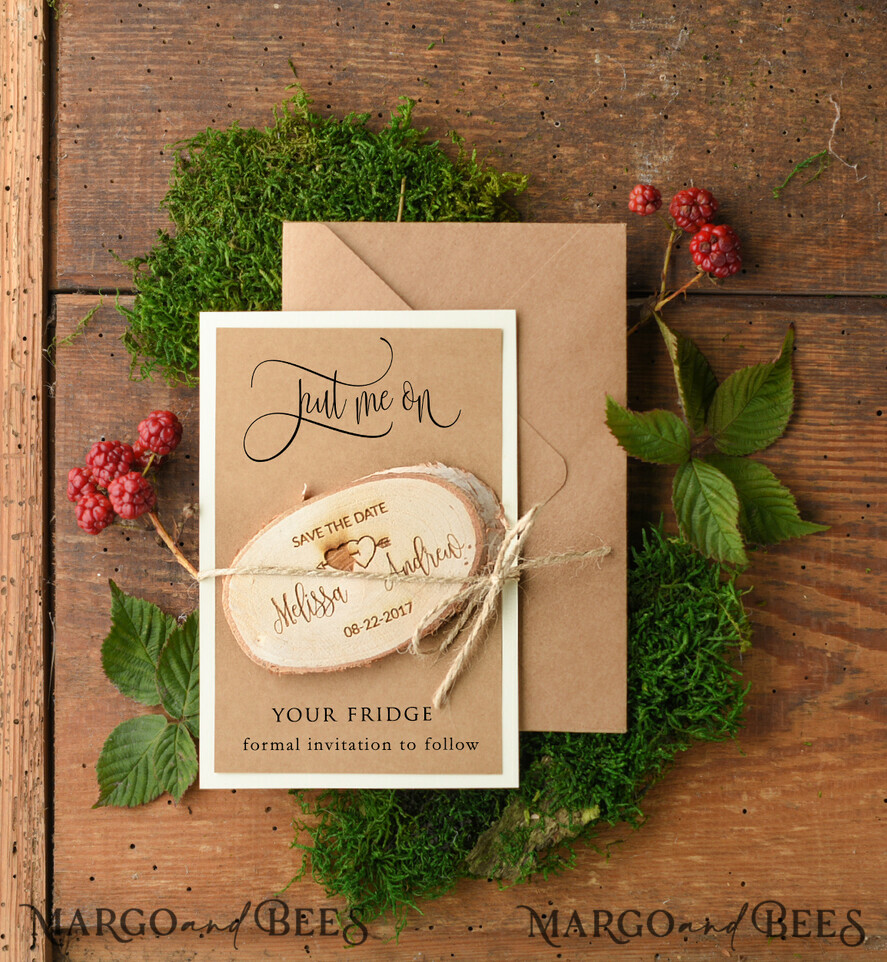 SAVE THE DATES rustic boho magnets Beautiful Save the Date card, Personalised Fridge Magnets