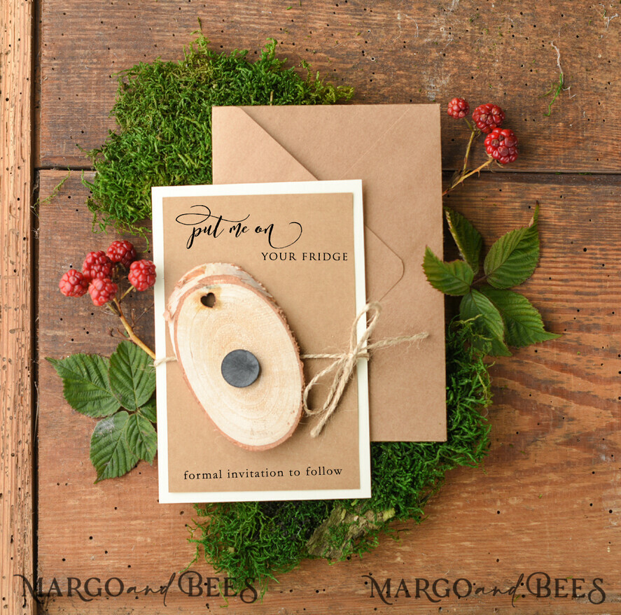 SAVE THE DATES rustic boho magnets Save the date customized set, Rustic Heart magnet