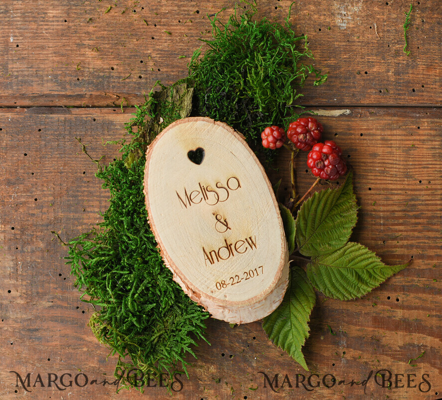 SAVE THE DATES rustic boho magnets Save the date customized set, Rustic Heart magnet