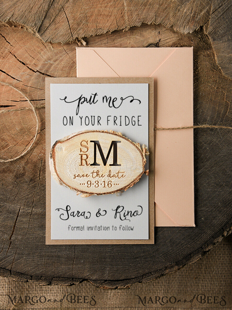 SAVE THE DATES rustic boho magnets Save the date wedding card, Personalised Rustic magnet