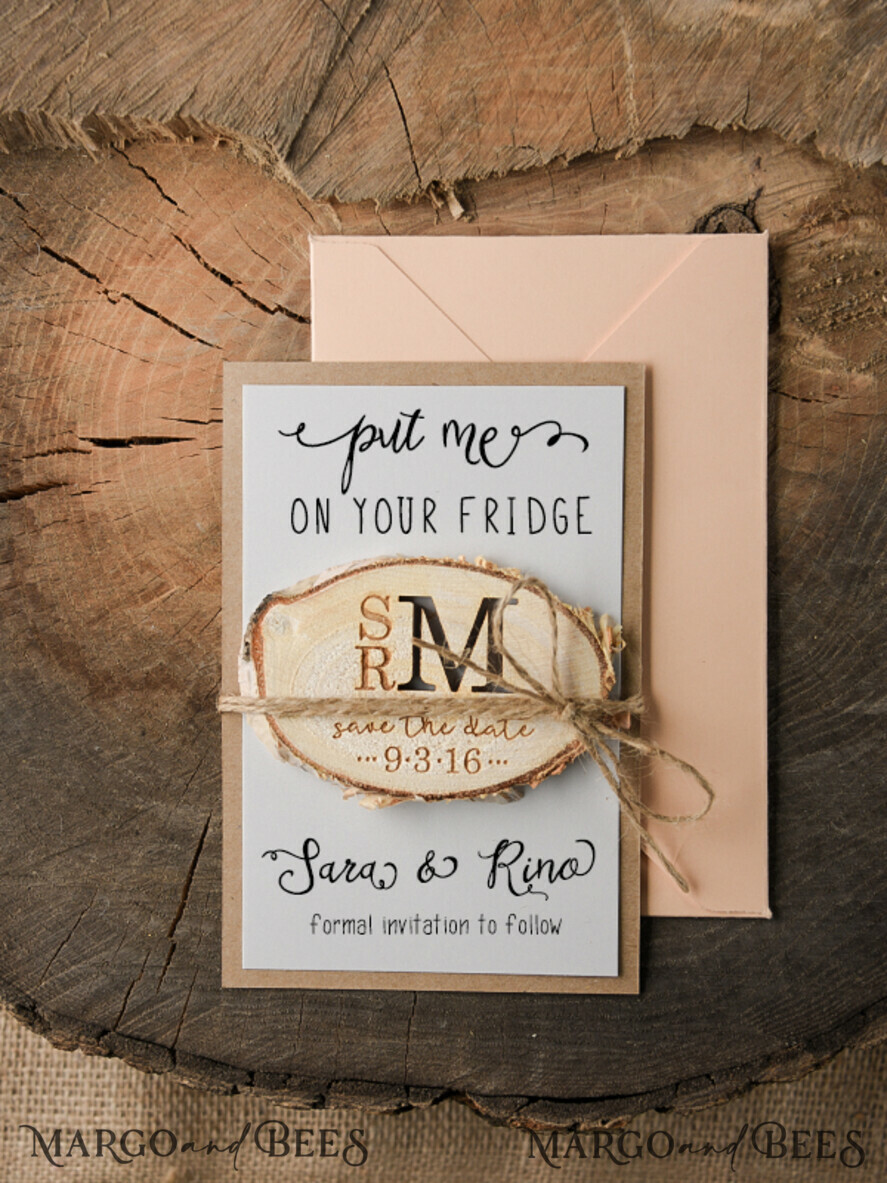 SAVE THE DATES rustic boho magnets Save the date wedding card, Personalised Rustic magnet