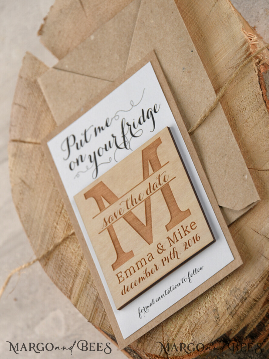 SAVE THE DATES rustic boho magnets Custom Save the Date, Personalised Rustic magnets