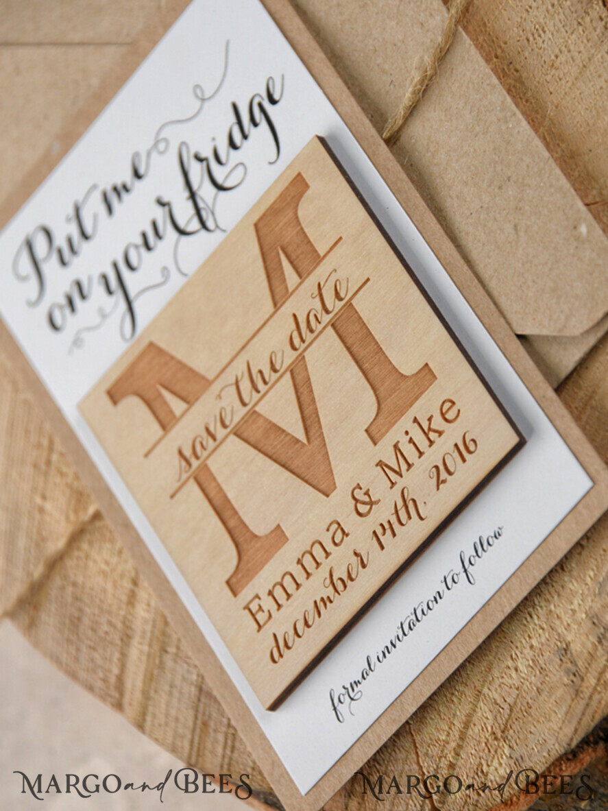 SAVE THE DATES rustic boho magnets Custom Save the Date, Personalised Rustic magnets