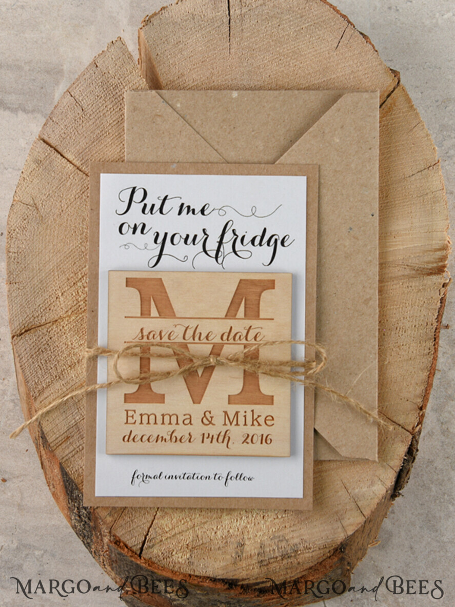 SAVE THE DATES rustic boho magnets Custom Save the Date, Personalised Rustic magnets