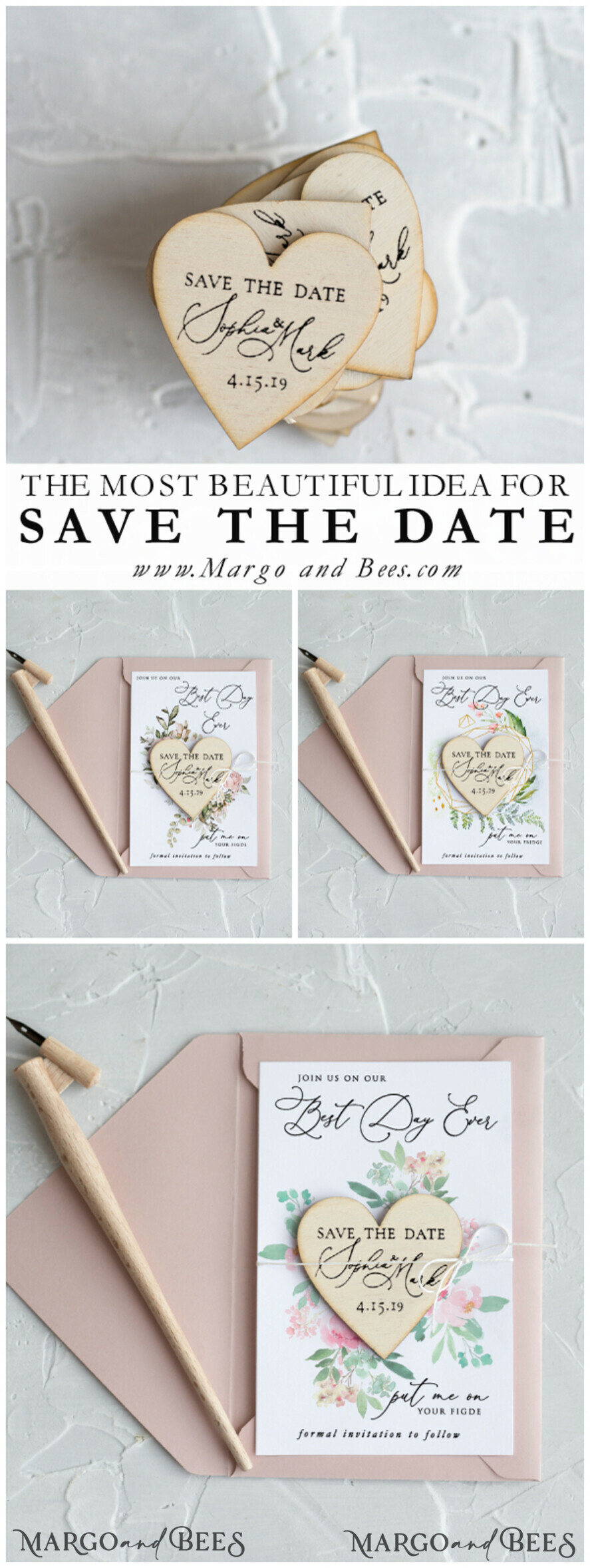 SAVE THE DATES rustic boho magnets Wedding Save the Date card Wood Fridge magnet Wedding Save The Date Card and Heart Magnet, Blush Pink Save Our Date Wood Magnets