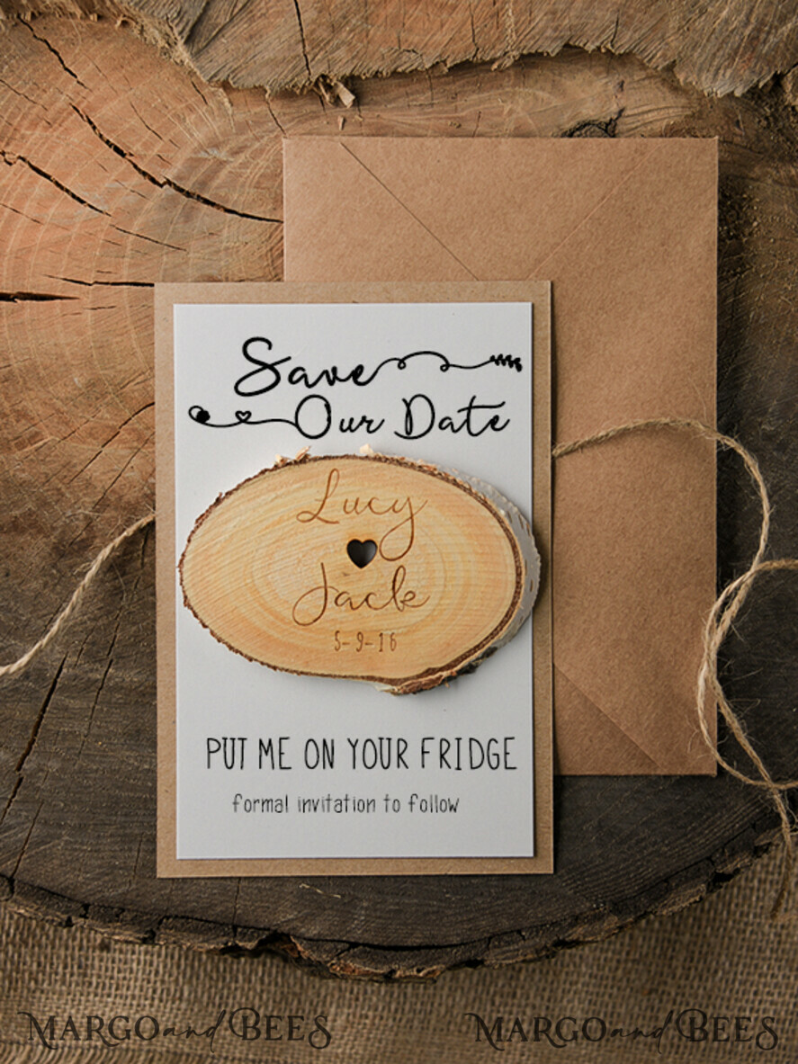 SAVE THE DATES rustic boho magnets Handmade Save the Date, Personalised Fridge Magnets
